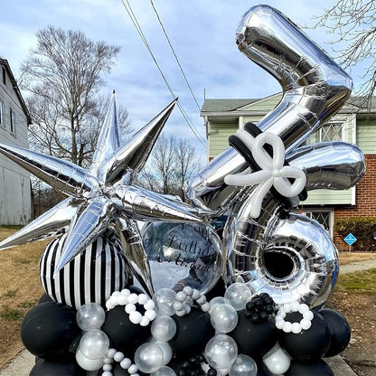40'' Silver Number 7 Balloons, Self Inflating Foil Number Balloons Set 0-9 - Image 5