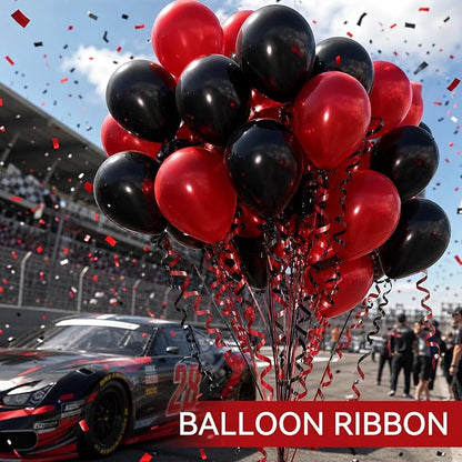 TONIFUL 500 Yards Shiny Black Red Curling Ribbon Balloon String | Balloon - Image 4