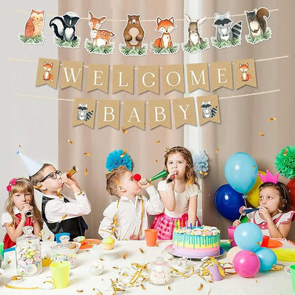 Woodland Baby Shower Banner, Woodland Animals Party Decorations | Welcome Baby - Image 4