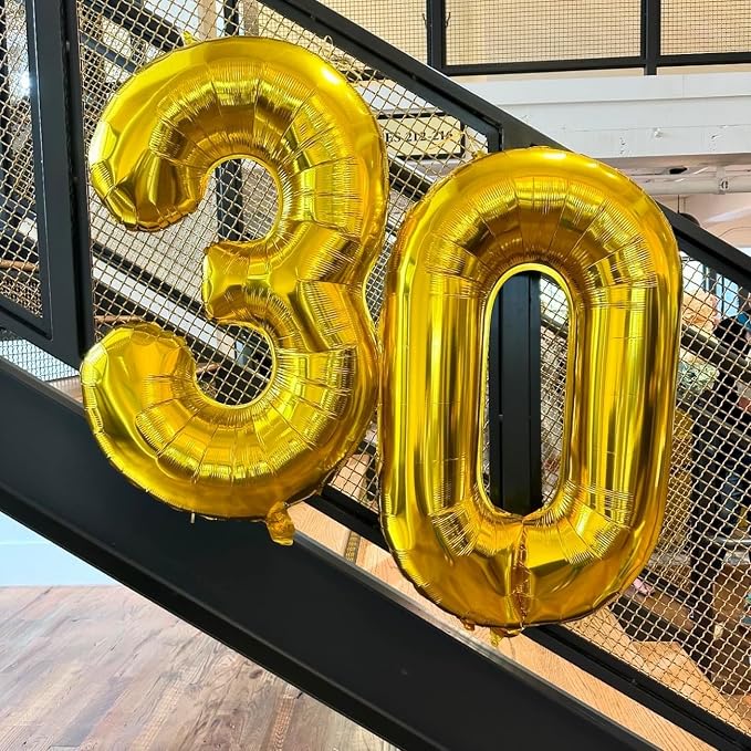 Number 2 Balloons 40 Inch Gold Balloon Birthday Decorations - Image 3