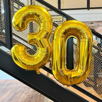 Number 2 Balloons 40 Inch Gold Balloon Birthday Decorations - Image 3