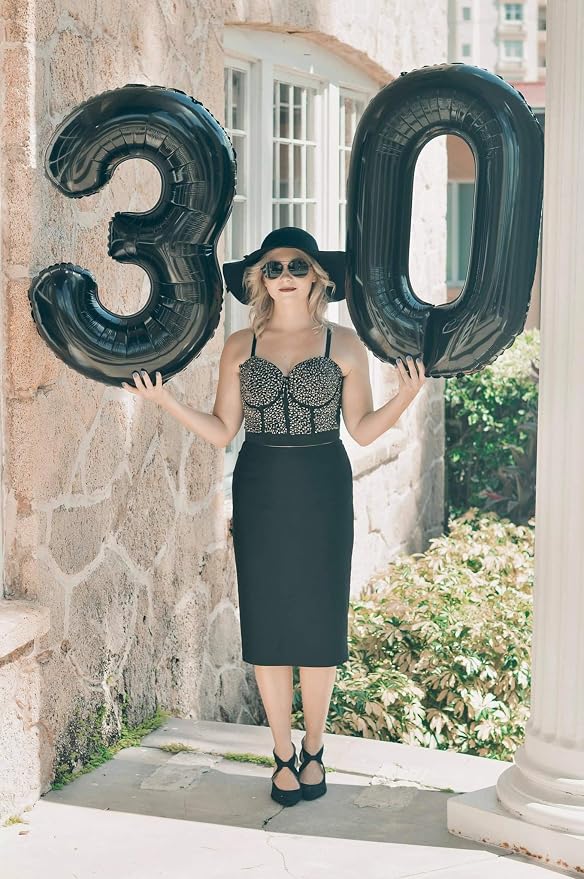 Number Balloons 40 Inch Black Number 4 - Image 5