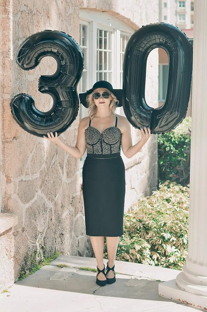Number Balloons 40 Inch Black Number 4 - Image 5