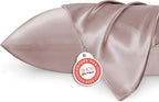 Bedsure Satin Pillowcase 2 Pack Similar to Silk Pillow Cases Standard Size, Pillow Case for Sleeping Women with Envelope Closure, Gifts for Women Men, Dusty Rose, 20x26 Inches, 2pcs