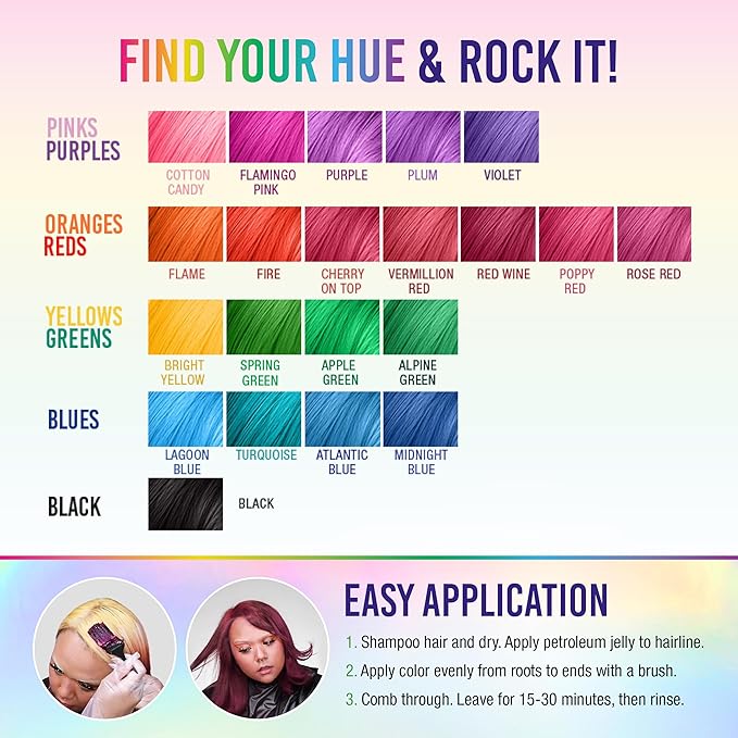 Punky Plum Semi Permanent Hair Color - Vegan & Cruelty-Free Conditioning Hair Dye, Lasts Up to 35 Washes, 3.5 fl oz