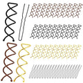 50 Pcs Spiral Hair Pins Set Spin Pins Spiral U Bobby Pins Round Tips Bun Hair Style DIY Twist Barrette Durable Non-Scratch Corkscrew Design for Girls Women Effortless Bun Hairstyles