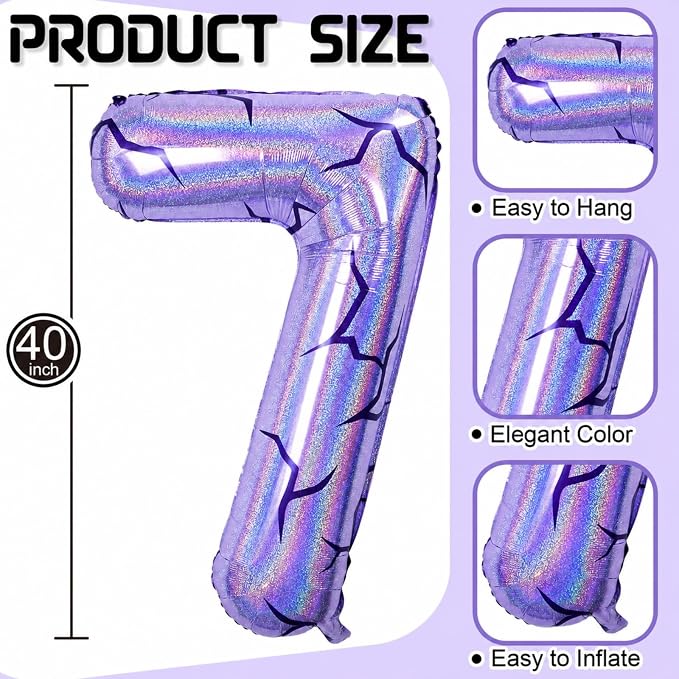 40 Inch Purple Kpop Number 7 Balloon - Image 2