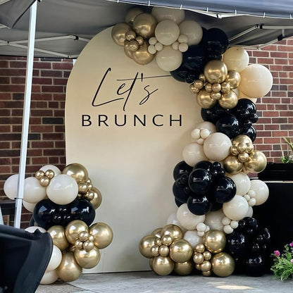 Black White Gold Balloon Garland Kit - Image 4