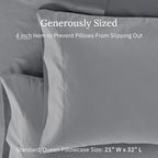 CALIFORNIA DESIGN DEN Luxuriously Soft Hotel Quality 600 Thread Count, 100% Cotton Set of 2 Cases, Crisp & Cool Dark Gray Pillow Cases Standard Fits Standard & Queen Pillows (Dark Gray)