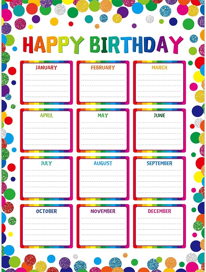 Vantasii Classroom Birthday Chart by VANTASII