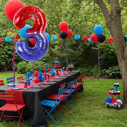 40 Inch Red Blue Number 3 Balloon - Image 6