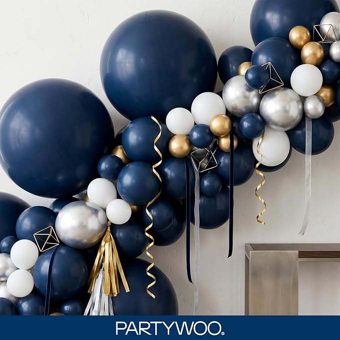 PartyWoo Navy Blue Balloons 100pcs Dark Blue Color 36 18 12 10 5 Inch | 36 18 - Image 8