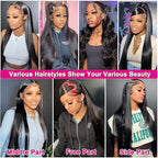 Lemoda 13x6 Straight Lace Front Wigs Human Hair 180% Density 13x6 HD Transparent Lace Front Wig Pre Plucked 15A Brazilian Virgin Glueless Human Hair Wigs for Women 26 Inch