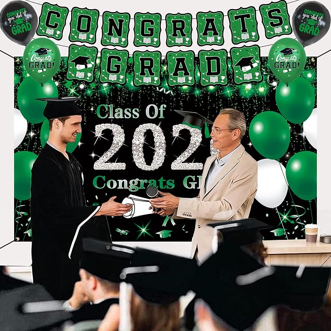 DARUNAXY Green Graduation Party Decorations, 2026 Congrats Grad Honeycomb - Image 4