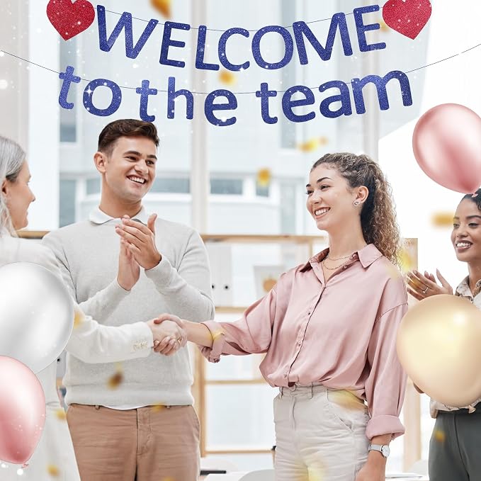 Pre-Strung Glitter Welcome to the Team Banner Welcome Banner Welcome Decorations - Image 5