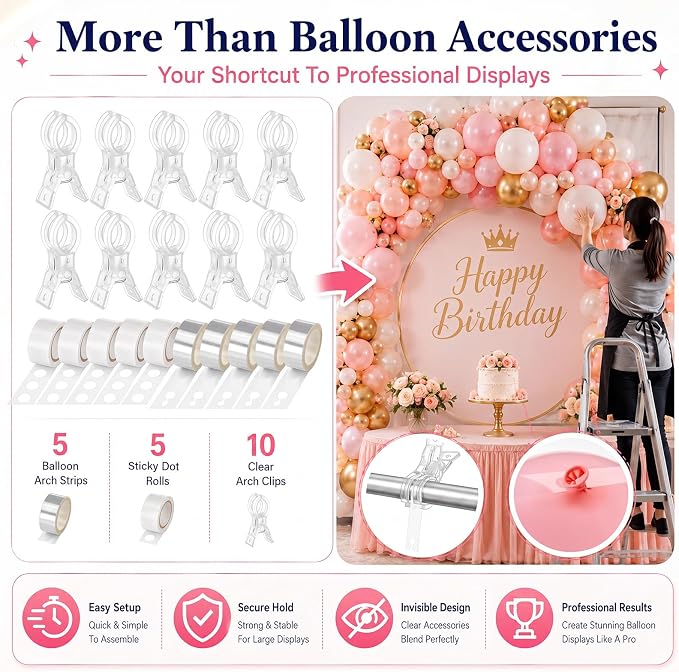 Pinkunn 20 Pack Balloon Arch Decor Kit - Image 2