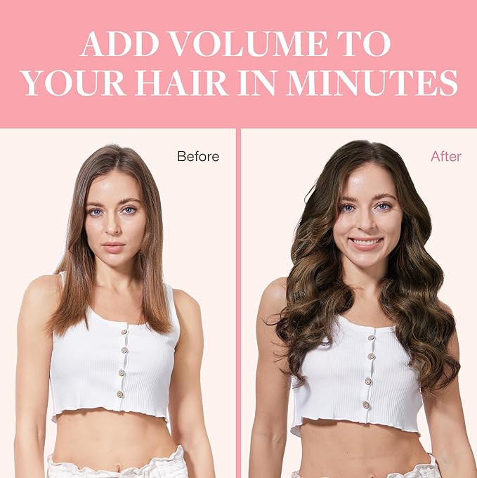 GOO GOO Clip in Hair Extensions Real Human Hair, Remy Human Hair Extensions Clip ins for Women, Natural Human Hair, 20inch 120g 7Pcs, 2C/4E/6C Brown Sugar Swirl Highlights