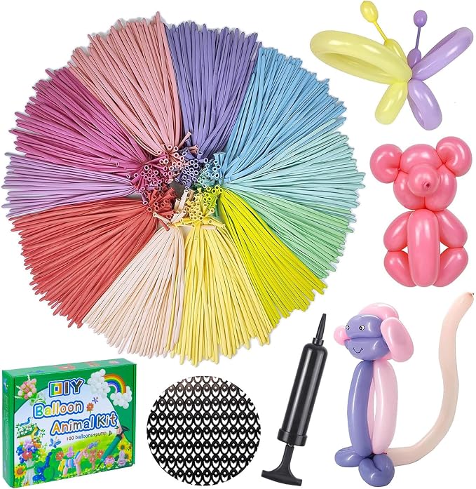 LXZFCRG Long Balloons with Pump, Premium Latex Twisting Balloons animal kit by LXZFCRG