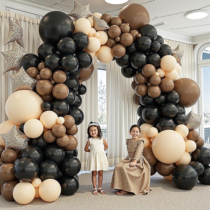 412Pcs Brown Black Nude Balloon Garland Arch Kit, 18 12 10 5 inch Different - Image 6