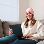 TheraICE Headache Relief Cap, Migraine Ice Pack Mask Products, Women Cooling Gel Hat, Face Cold Compress Head Wrap for Her Stress. Great Birthday Gift for Mom, Sister, Grandma, Girlfriend, & Teacher