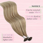 YoungSee Human Hair U Tip Hair Extensions Ombre Utip Remy Hair Extension Balayage Light Brown Ombre Blonde U Tips Human Hair Extensions Straight U Tip Keratin Hair Extension for Short Hair 50s/50g