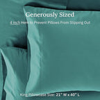 California Design Den Pillow Case King Size Set of 2 - Luxuriously Soft, Premium 600 Thread Count, 100% Cotton Pillow Cases King, Crisp Sateen - Teal