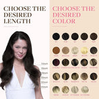 GOO GOO Tape in Hair Extensions Human Hair, 2 Dark Brown, 14inch 50g 20pcs, Thick Ends Straight Seamless, Invisible