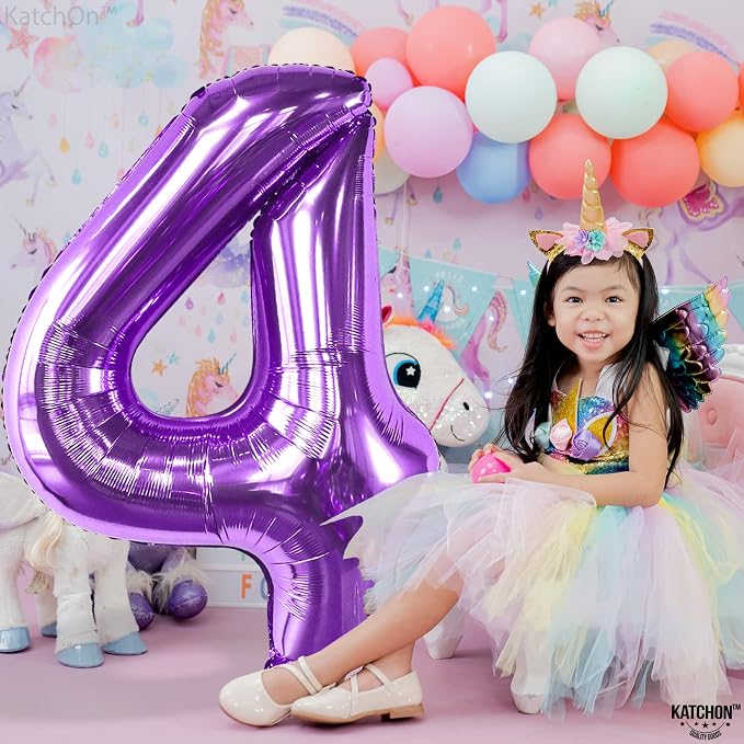 KatchOn Giant Purple 4 Balloon Number - Image 4