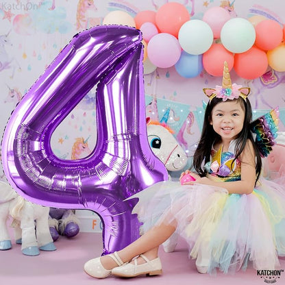 KatchOn Giant Purple 4 Balloon Number - Image 4
