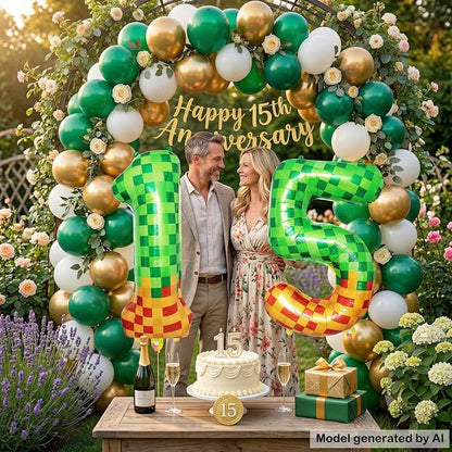 40 Inch Pixel Foil Number 15 Balloon - Image 6