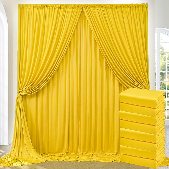 40ftx10ft Wrinkle Free Yellow Backdrop Curtains by ENJOYYOURPARTY