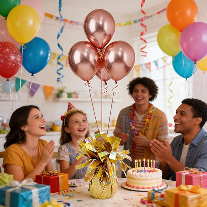 Metallic Gold Balloon Weights, 12 Pack | Metallic gold PET film; helium balloon - Image 9