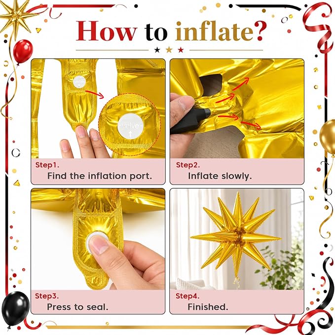 Red Black and Gold Balloons 12 Inch Casino Party Balloons Decorations | Red - Image 5