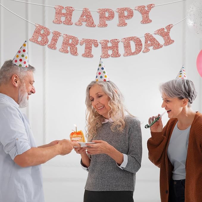 Rose Gold Happy Birthday Banner Birthday Party Decorations Happy Birthday - Image 9