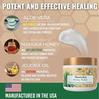 Green Leaf Naturals - Manuka Honey Face Cream - 8oz -Aloe Vera - Jojoba Oil Infused - Body Cream - Gluten Free Moisturizer for Kids & Adults - Nourishing Skin Care