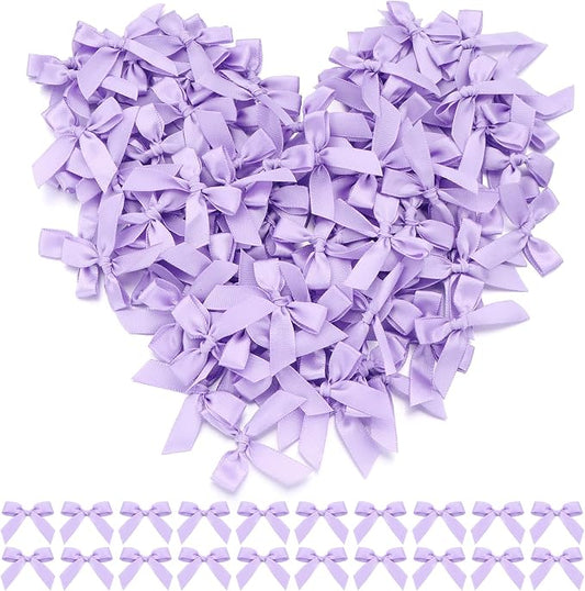 Purple Mini Bows 1.57" 100PCS Small Satin Ribbon Bows by Loomeshribbonforcrafts%EF%BC%81
