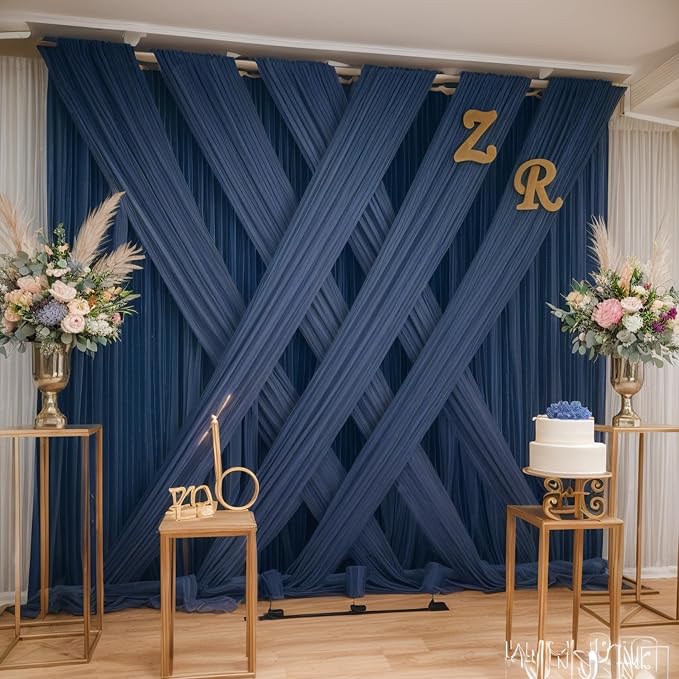 10ft×12ft Wrinkle Free Navy Blue Backdrop Curtain - Image 7
