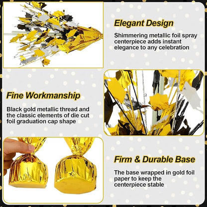 4 Set Black and Gold Balloon Stand Kit 2026 Table Centerpiece Metallic Foil - Image 3
