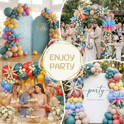 Boho Rainbow Balloons, 12 Inch Pastel Colorful Balloons - Image 6