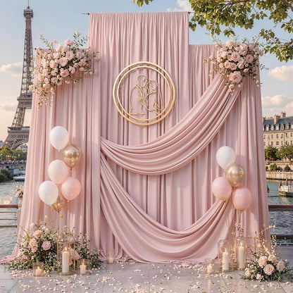 10ft x 15ft Dusty Pink Backdrop Curtains by CO-AVE