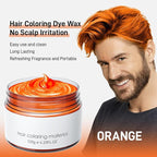 Orange Temporary Hair Dye,Temporary Hair Color Wax,Natural Washable Hair Dye Temp Hair Color for Women Men Kids Party Cosplay Halloween