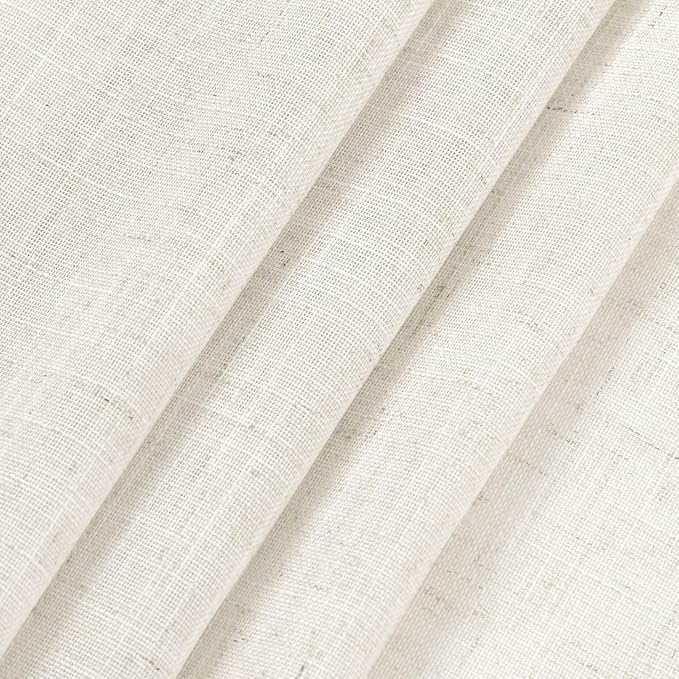 Cream Semi Sheer Linen Curtains 63 inch Length - Image 6