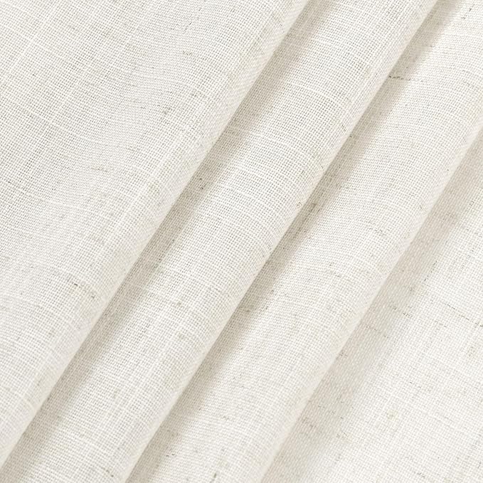 Cream Semi Sheer Linen Curtains 72 inch Length - Image 7