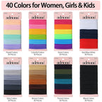 Elastic Hair Ties for Women, Girls & Kids 240 Bulk Pack, 4MM Ponytail Holders for Thick, Medium, Thin, Fine and Short Hair Rubber Bands Colorful Hair Accessories (40 Assorted Colors)
