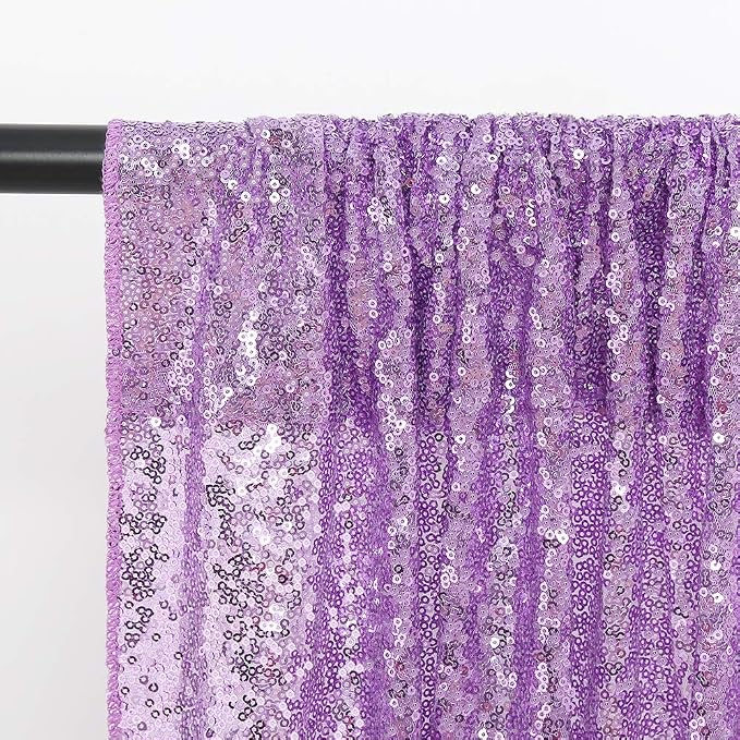 8ft x 8ft Light Purple Sequin Backdrop - Image 5