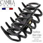 Camila Paris CP3522 French Small Hair Clips for Women Thick Hair for Long Curly Wavy Hair, Girls Hair Claw Clip, Durable Styling Big Claw Clip for Thick Hair, Strong Hold No Slip Grip, Made in France