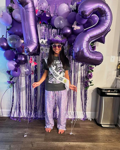 40 Inch Purple Number 7 Balloon Birthday Party Decorations - Image 8