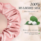 4Pcs Mulberry Silk Hair Scrunchies, Silk Hair Ties for Hair Sleep for Frizz Breakage for Women Girls Christmas Gifts