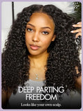 LUVME HAIR 7x6 HD Lace All-Day Comfort Wig PartingMax Lace Wigs Messy Curly Lace Front Wigs Human Hair Pre Cut Plucked Lace Frontal Glueless 16 Inches Natural Black Color