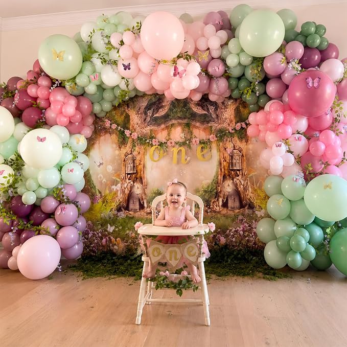 Fairy Balloon Arch Kit 120Pcs Sage Green Pink Purple Balloons Garland Dusty - Image 2